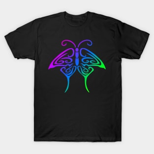 Rainbow Butterfly Tribal Tattoo T-Shirt